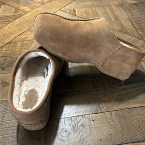 UGG Chestnut Suede Slip-On Mules